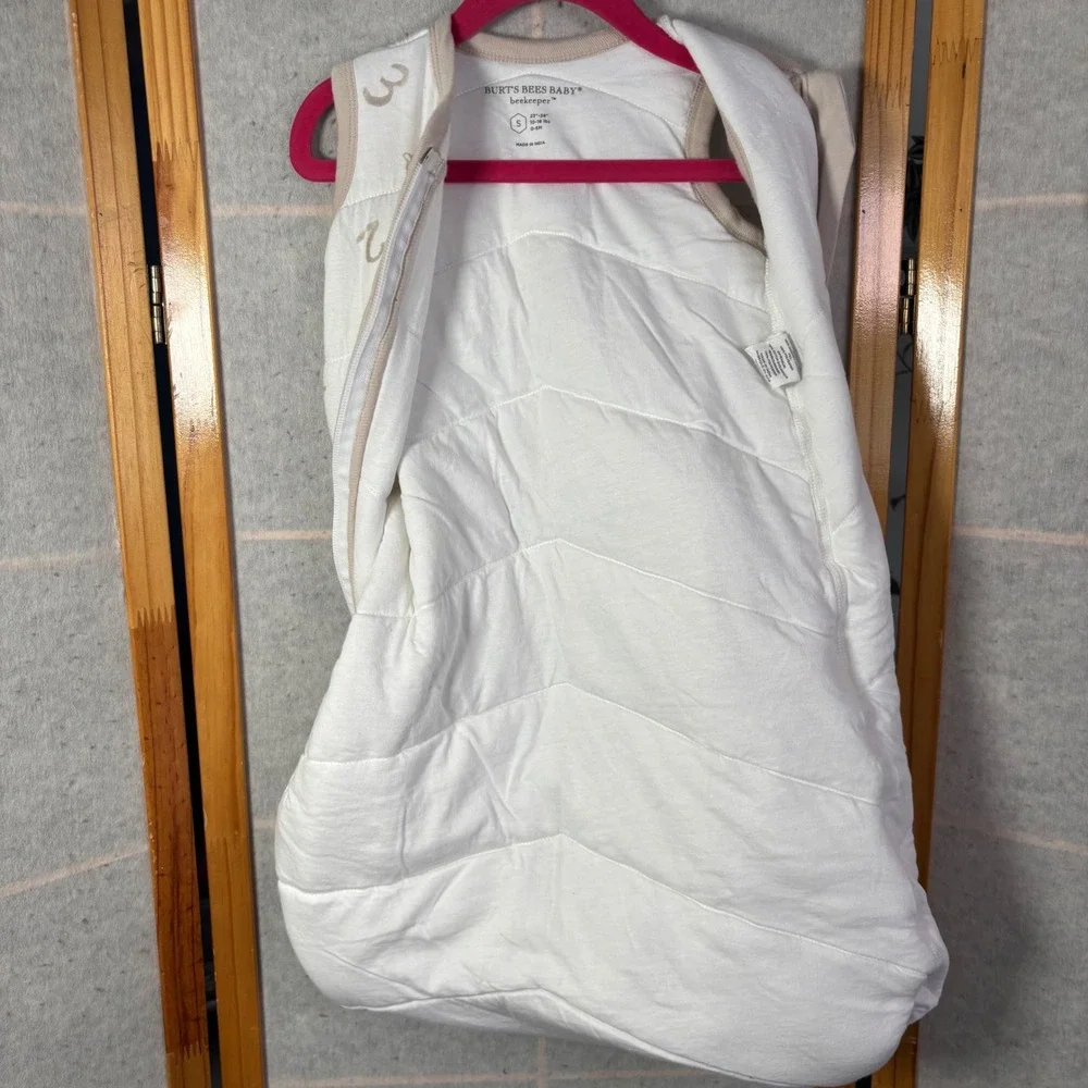 Burt's Bees‎ Baby Beekeeper Sleep Sack S White Tan Sheep Organic Cotton Quilted